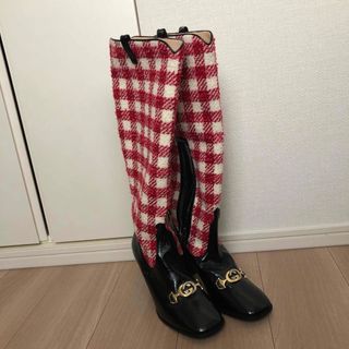 Gucci - 美品　短時間使用　グッチ　ズゥミ　ロングブーツ　ツイード　チェック　38 Y2K