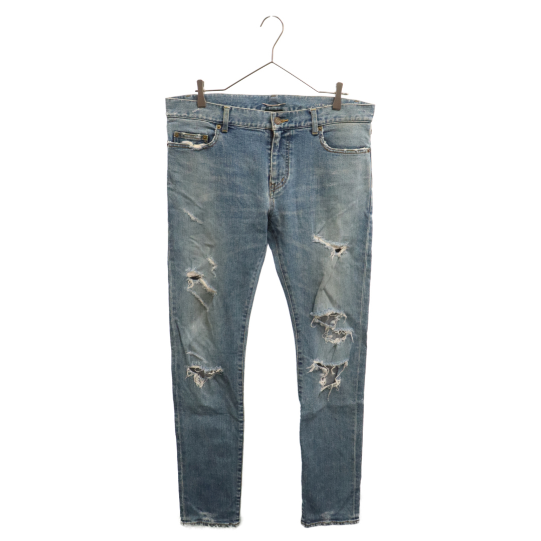 Saint Laurent(サンローラン)のSAINT LAURENT PARIS サンローランパリ 15AW Destroy Crash Damage Jeans デストロイ クラッシュ ダメージ デニム スキニー パンツ インディゴ 391659 Y9151 メンズのパンツ(デニム/ジーンズ)の商品写真