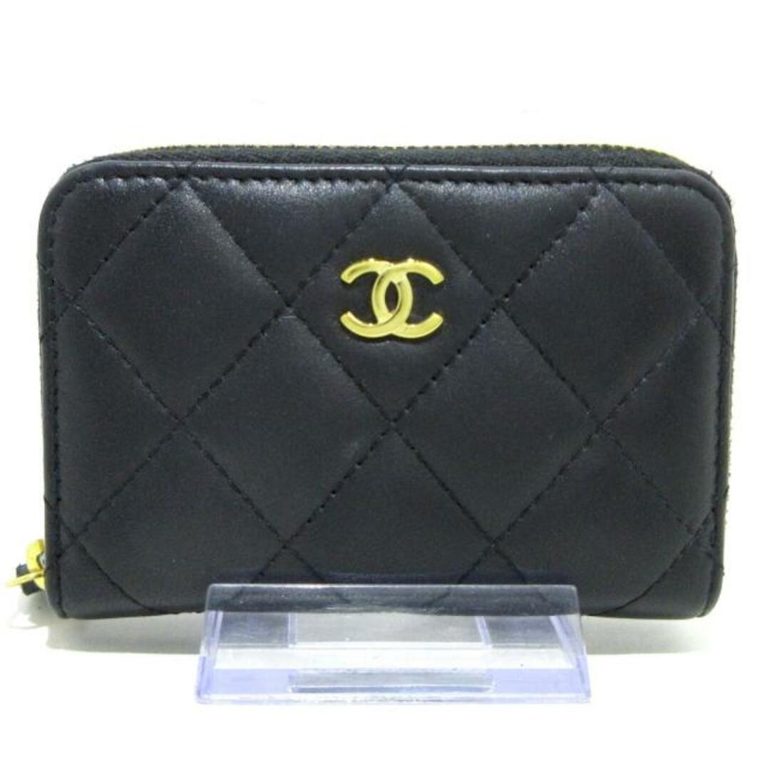 CHANEL(シャネル)のCHANEL(シャネル) コインケース マトラッセクラシックジップコインパース AP0216 黒 ゴールド金具/ラウンドファスナー ラムスキン レディースのファッション小物(コインケース)の商品写真