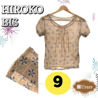 ヒロコビス(HIROKO BIS)のヒロコビス トップス ブラウス 半袖 おしゃれ レディース 花柄 9(Tシャツ/カットソー(半袖/袖なし))