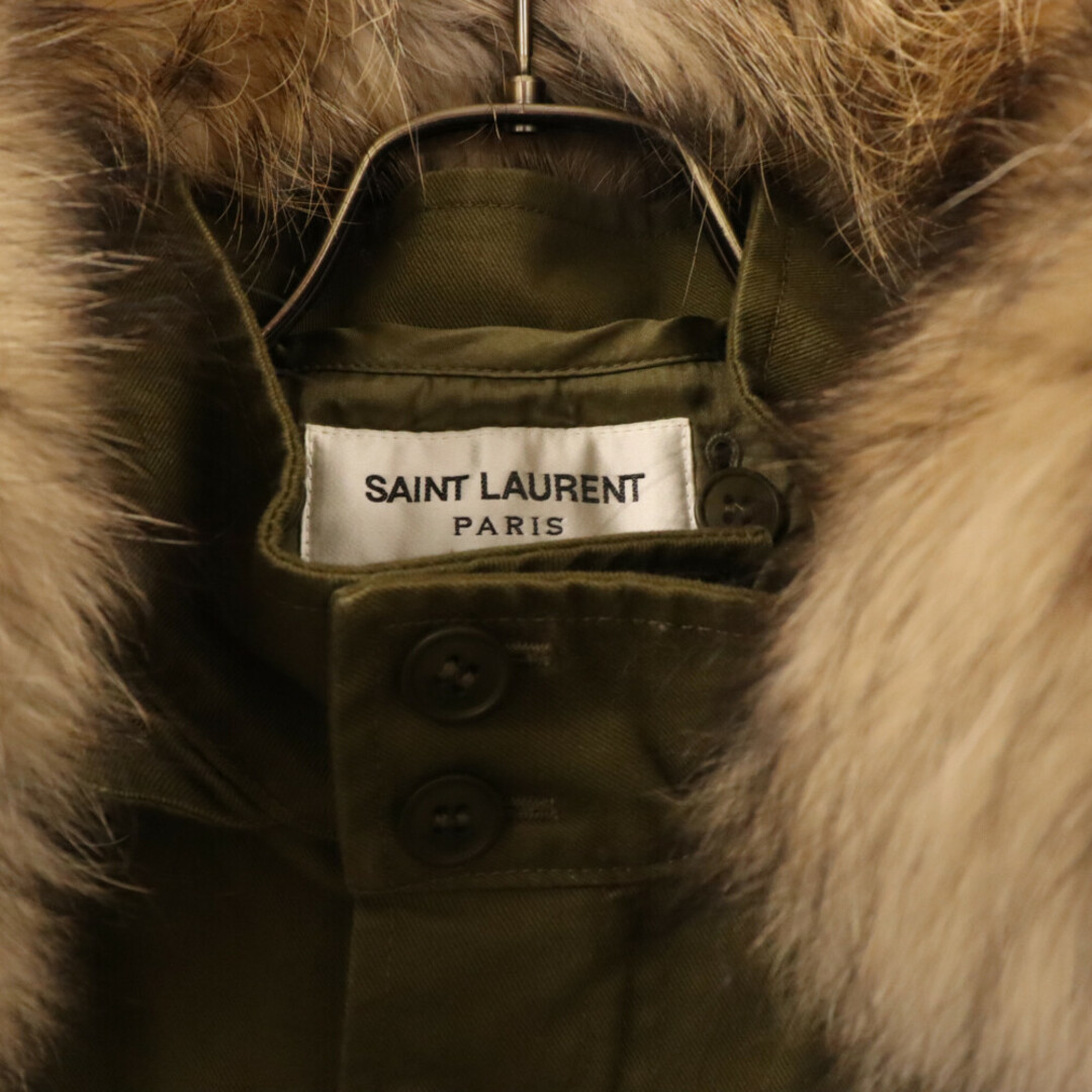 Saint Laurent(サンローラン)のSAINT LAURENT PARIS サンローランパリ ラクーンファー 中綿キルティング ライナー ジップアップ モッズコート カーキ 507361Y702S メンズのジャケット/アウター(モッズコート)の商品写真