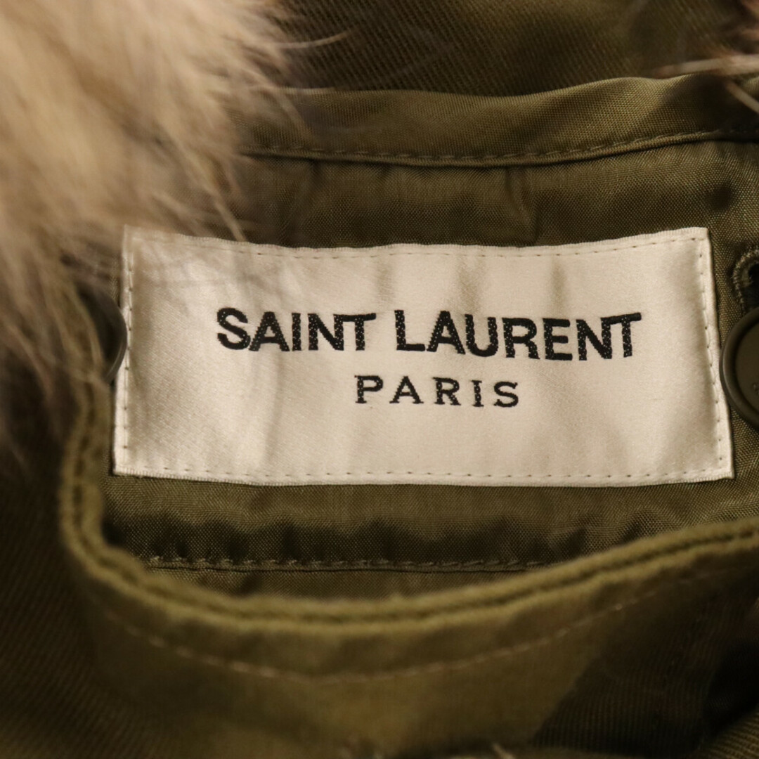 Saint Laurent(サンローラン)のSAINT LAURENT PARIS サンローランパリ ラクーンファー 中綿キルティング ライナー ジップアップ モッズコート カーキ 507361Y702S メンズのジャケット/アウター(モッズコート)の商品写真