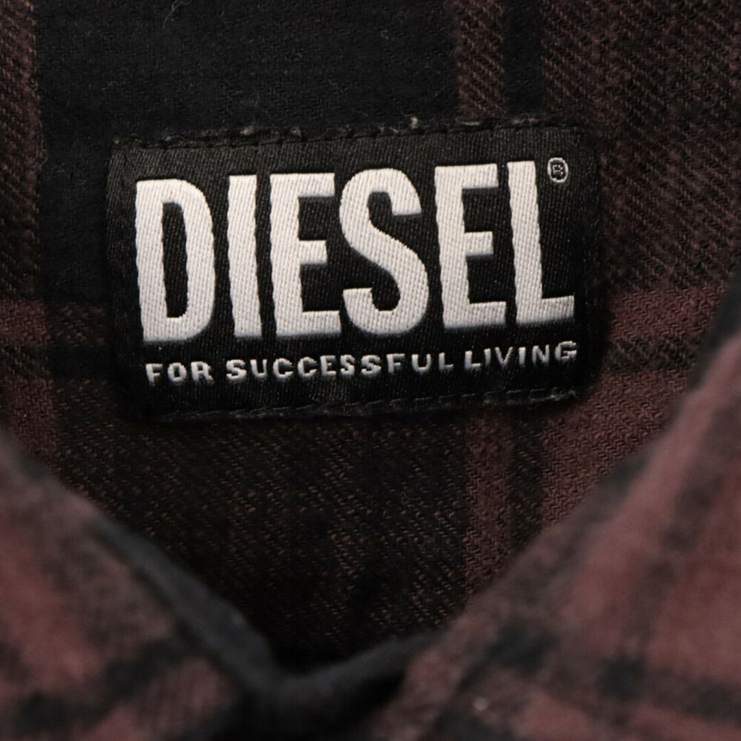 DIESEL(ディーゼル)のDIESEL ディーゼル S-MDI-21 ブロックチェック レギュラーカラー長袖シャツ ブラック/ブラウン A03003-OWBBP-61K メンズのトップス(シャツ)の商品写真