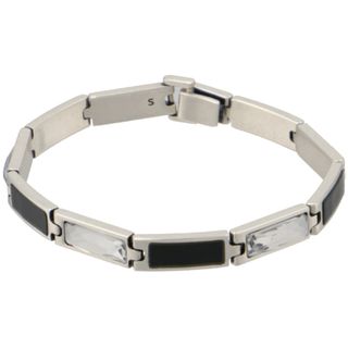 Saint Laurent - サンローラン/SAINT LAURENT 腕輪 メンズ YSL BRACELET ブレスレット NERO/CRYSTAL 757456-AACL3-1067 _0410ff