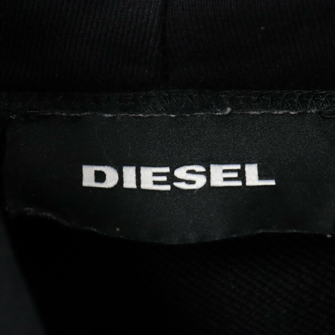 DIESEL(ディーゼル)のDIESEL ディーゼル フロント タイガーデザイン刺繍 プルオーバーパーカー ブラック メンズのトップス(パーカー)の商品写真