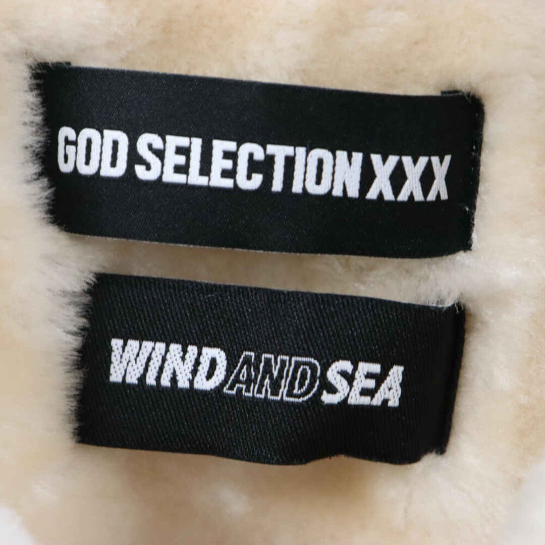 GOD SELECTION XXX(ゴッドセレクショントリプルエックス)のGOD SELECTION XXX ゴッドセレクショントリプルエックス 21SS×WIND AND SEA BOA COACH JACKET ウィンダンシーロゴプリントボアコーチジャケット ブラック GX-A21-WSJK-11 メンズのジャケット/アウター(フライトジャケット)の商品写真