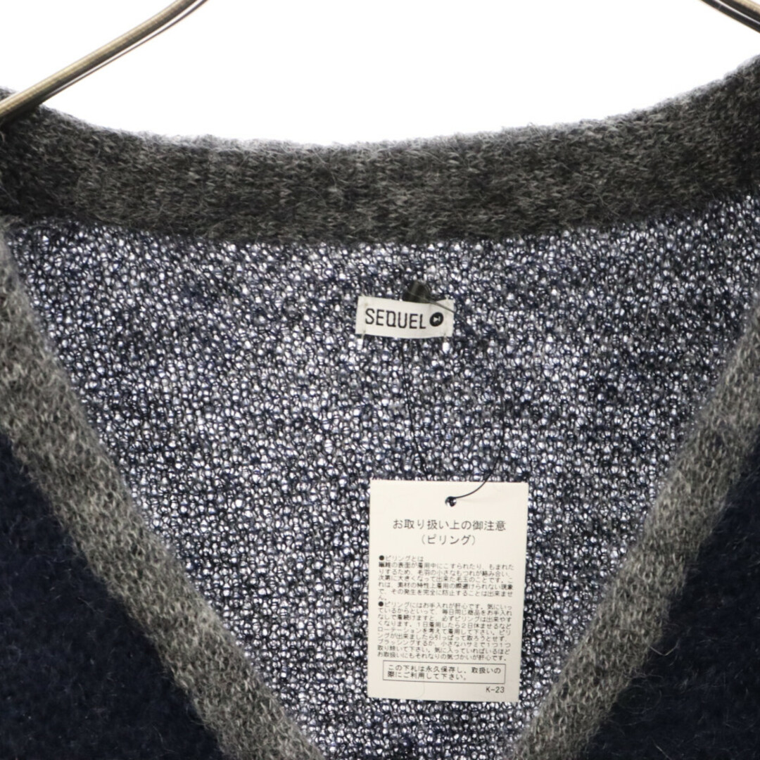 SEQUEL シークエル 22AW MOHAIR CARDIGAN アーガイルモヘア混ニットカーディガン ブラック ネイビー グレー SQ-22AW-KN-01 メンズのトップス(カーディガン)の商品写真