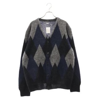 SEQUEL シークエル 22AW MOHAIR CARDIGAN アーガイルモヘア混ニットカーディガン ブラック ネイビー グレー SQ-22AW-KN-01(カーディガン)