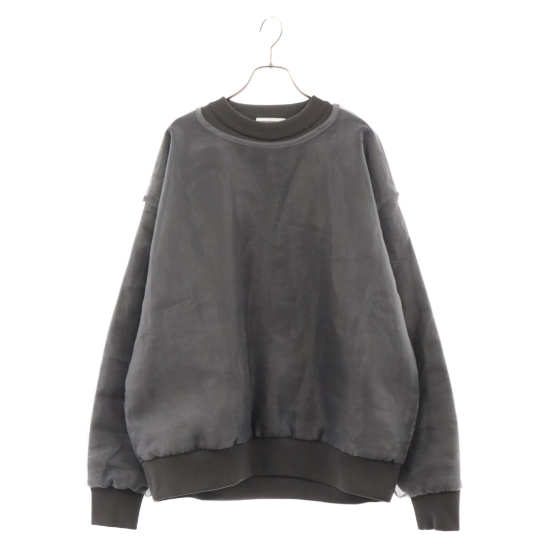 SOFTHYPHEN ソフトハイフン ORGANZA LAYERED KNIT シアー クルーネックスウェットトレーナー ブラック MGMNT231402 メンズのトップス(スウェット)の商品写真