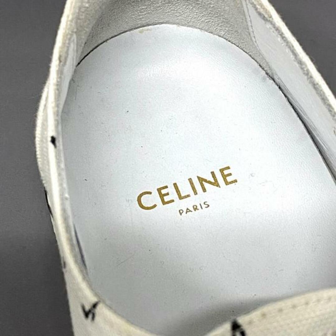 celine(セリーヌ)のCELINE(セリーヌ) スニーカー 35 レディース ローカットレースアップスニーカー 300B78 白×アイボリー×黒 エリオット音符柄 キャンバス レディースの靴/シューズ(スニーカー)の商品写真