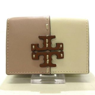 トリーバーチ(Tory Burch)のTORY BURCH(トリーバーチ) 3つ折り財布美品  - アイボリー×ピンク×ブラウン レザー(財布)