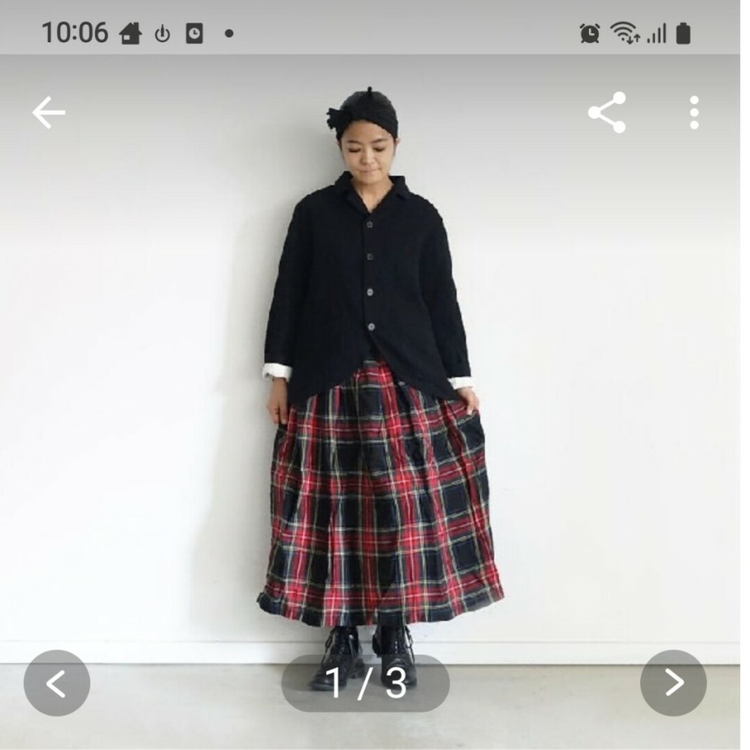 イチアンティークス リネンタータンチェックスカート イチアンティークス リネンタータンチェックスカート