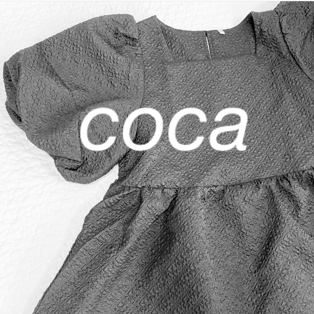 coca(コカ)のcoca エンボススクエア 半袖 バルーンスリーブ レディースのトップス(シャツ/ブラウス(半袖/袖なし))の商品写真