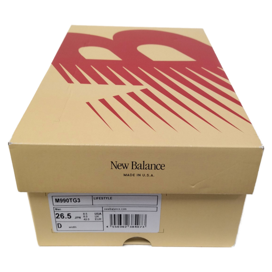 New Balance(ニューバランス)のNew Balance ニューバランス M990TG3 ローカットスニーカー グレー/ブラウン US8.5/26.5cm メンズの靴/シューズ(スニーカー)の商品写真