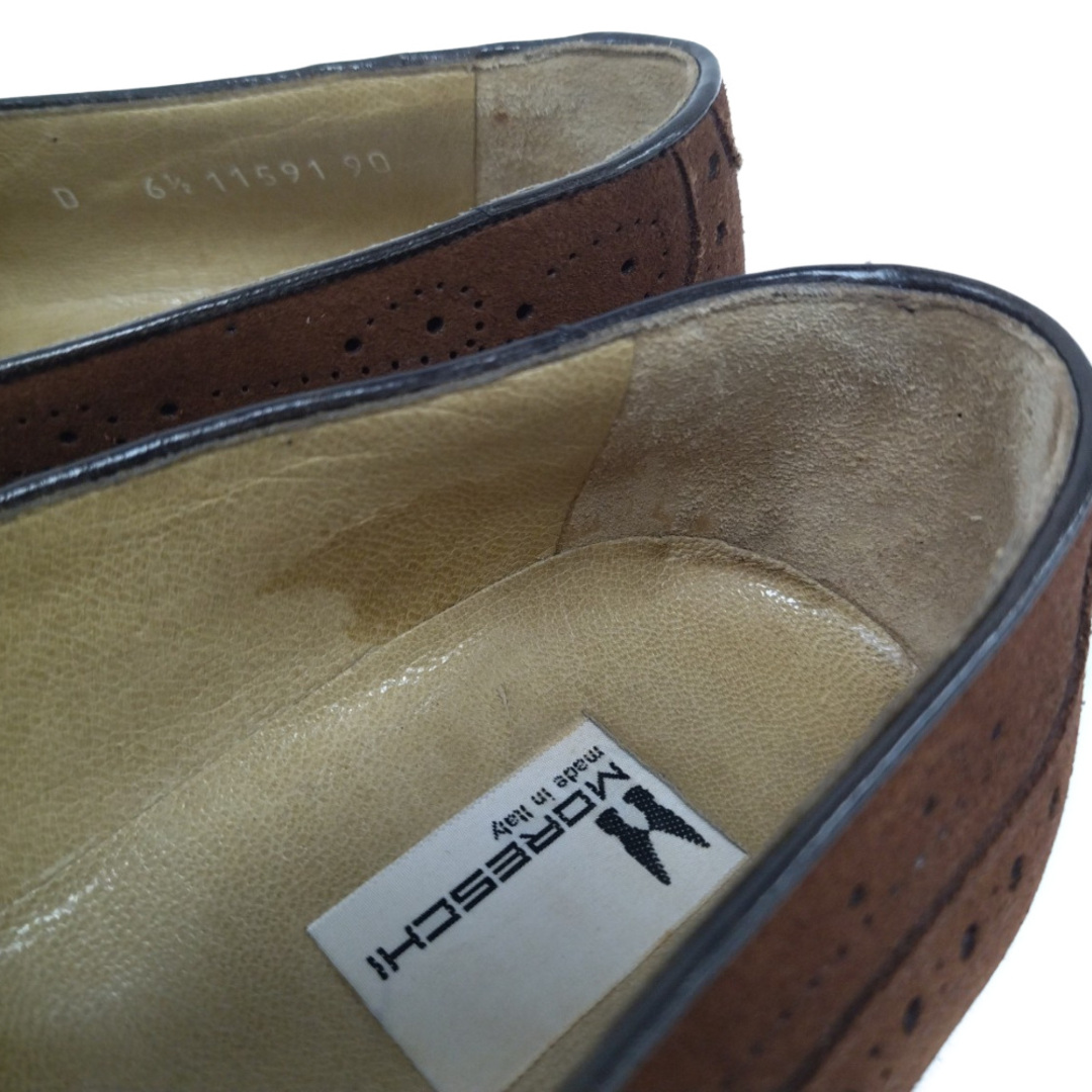 MORESCHI モレスキー ウィングチップ スエード タッセルローファー シューズ ブラウン 6 1/2 メンズの靴/シューズ(その他)の商品写真
