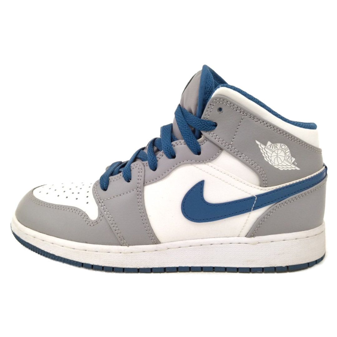 NIKE(ナイキ)のNIKE ナイキ GS AIR JORDAN1 MID エアジョーダン1 ハイカットスニーカー DQ8423-014 US6Y/24cm ホワイト/ブルー レディース レディースの靴/シューズ(スニーカー)の商品写真