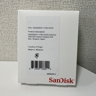 サンディスク(SanDisk)の未使用SanDiskポータブルSSD1TB USB3.2Gen2読出最大1050(PC周辺機器)