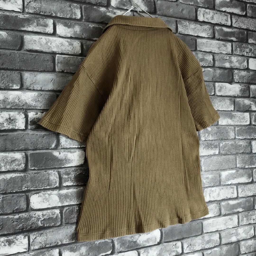 鬼フェードハーフジップダメージtシャツTシャツオールドデザイン雰囲気古着tee緑 メンズのトップス(Tシャツ/カットソー(半袖/袖なし))の商品写真