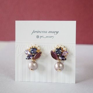 残り1点》パープルコットン♡タンザナイト&アメジストbijouピアス(ピアス)