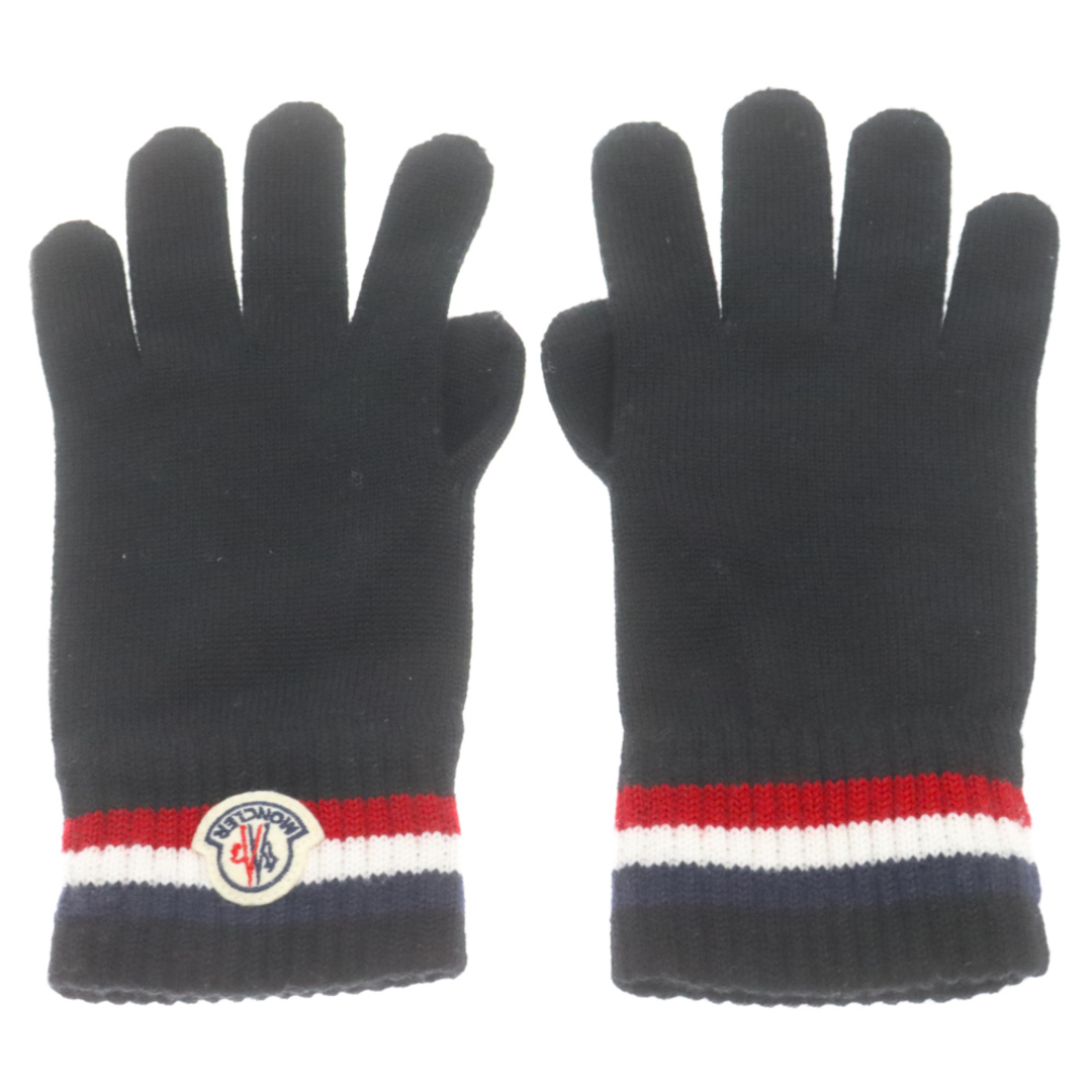 MONCLER(モンクレール)のMONCLER モンクレール トリコロール ウール グローブ 手袋 ブラック メンズのファッション小物(手袋)の商品写真
