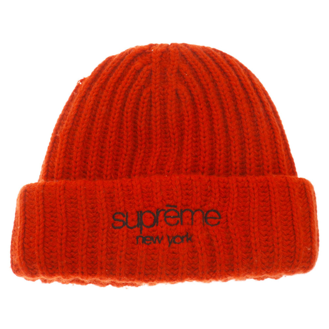 Supreme(シュプリーム)のSUPREME シュプリーム 22AW Ribbed Beanie クラシックロゴ刺繍 リブニット ニットキャップ ビーニー 帽子 オレンジ メンズの帽子(ニット帽/ビーニー)の商品写真