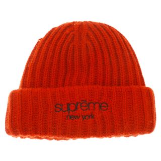 シュプリーム(Supreme)のSUPREME シュプリーム 22AW Ribbed Beanie クラシックロゴ刺繍 リブニット ニットキャップ ビーニー 帽子 オレンジ(ニット帽/ビーニー)