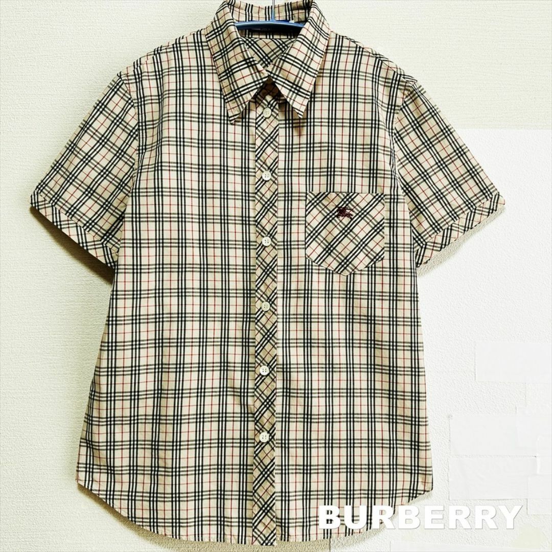 BURBERRY BLUE LABEL(バーバリーブルーレーベル)の【BURBERRY】BLUE LABEL 刺繍ロゴ ノバチェック総柄 シャツ レディースのトップス(シャツ/ブラウス(半袖/袖なし))の商品写真