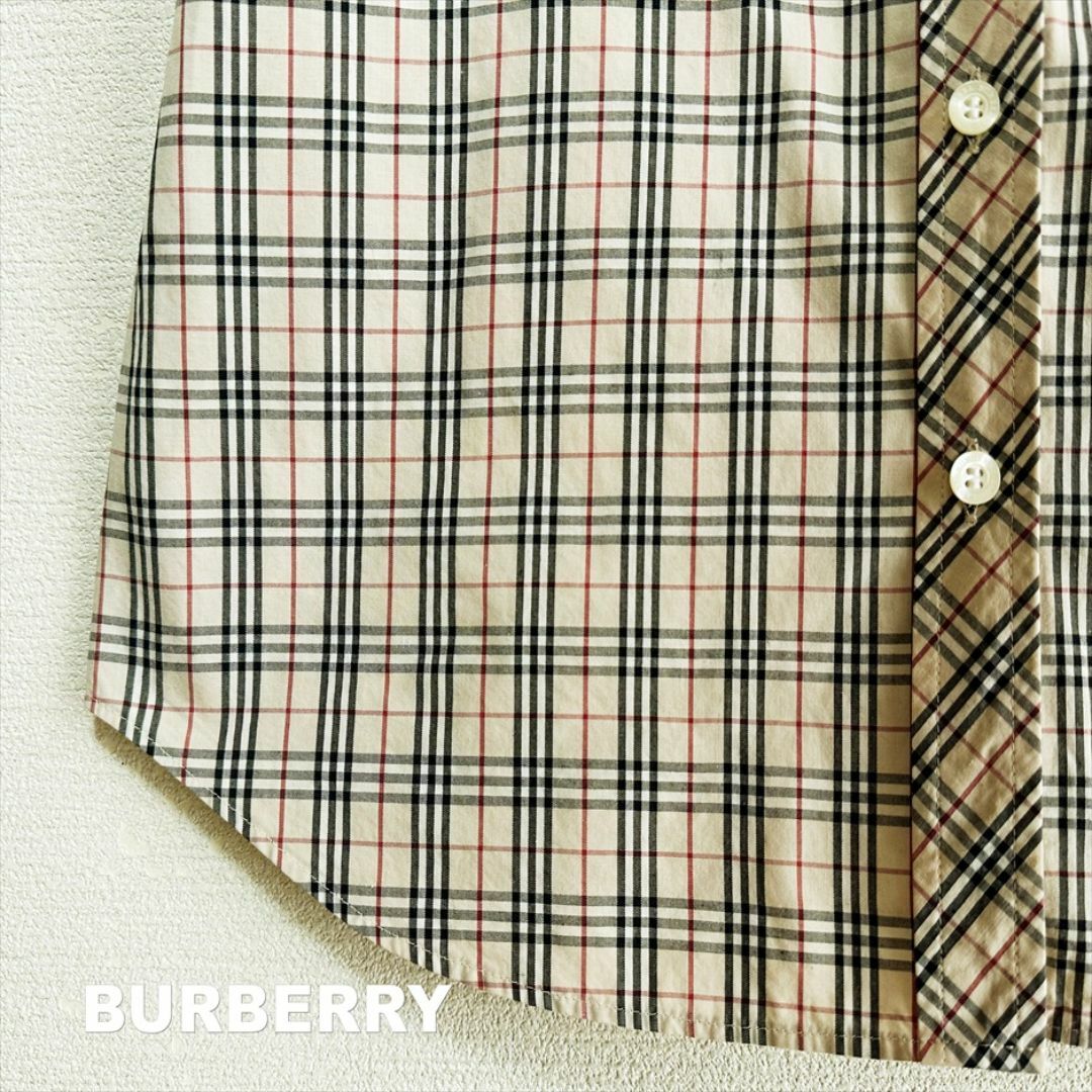 BURBERRY BLUE LABEL(バーバリーブルーレーベル)の【BURBERRY】BLUE LABEL 刺繍ロゴ ノバチェック総柄 シャツ レディースのトップス(シャツ/ブラウス(半袖/袖なし))の商品写真