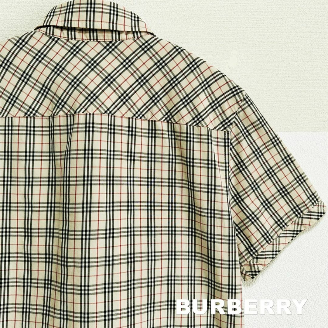 BURBERRY BLUE LABEL(バーバリーブルーレーベル)の【BURBERRY】BLUE LABEL 刺繍ロゴ ノバチェック総柄 シャツ レディースのトップス(シャツ/ブラウス(半袖/袖なし))の商品写真