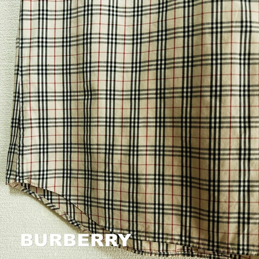 BURBERRY BLUE LABEL(バーバリーブルーレーベル)の【BURBERRY】BLUE LABEL 刺繍ロゴ ノバチェック総柄 シャツ レディースのトップス(シャツ/ブラウス(半袖/袖なし))の商品写真