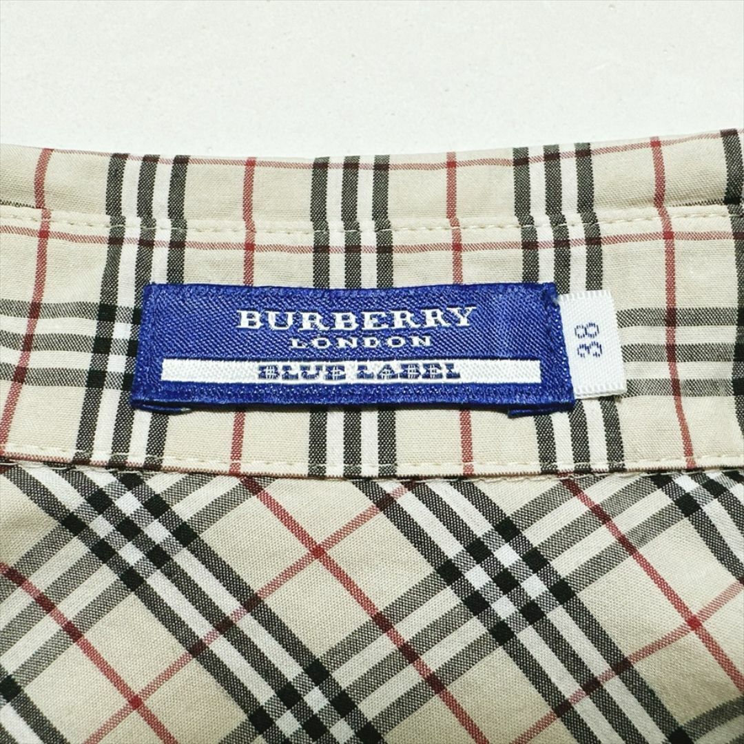 BURBERRY BLUE LABEL(バーバリーブルーレーベル)の【BURBERRY】BLUE LABEL 刺繍ロゴ ノバチェック総柄 シャツ レディースのトップス(シャツ/ブラウス(半袖/袖なし))の商品写真