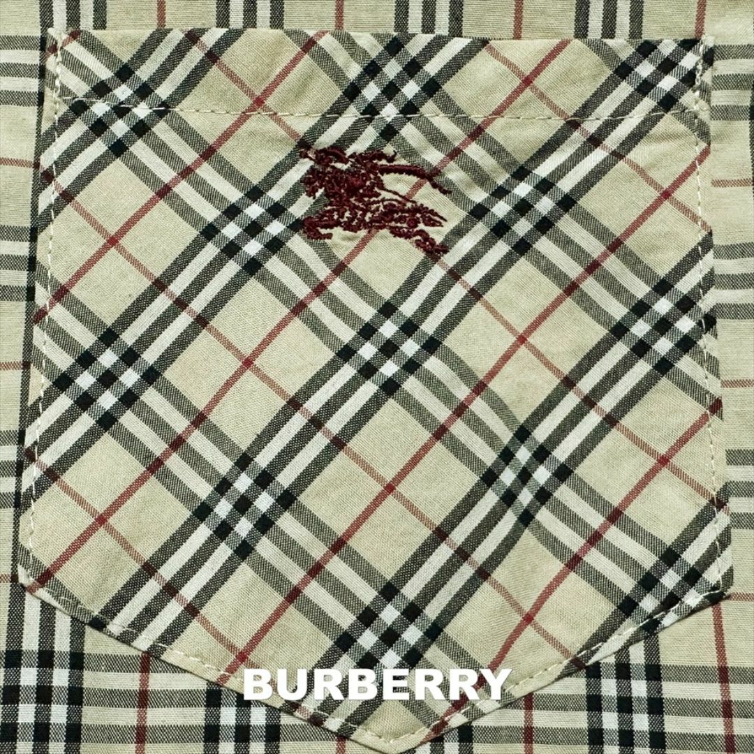 BURBERRY BLUE LABEL(バーバリーブルーレーベル)の【BURBERRY】BLUE LABEL 刺繍ロゴ ノバチェック総柄 シャツ レディースのトップス(シャツ/ブラウス(半袖/袖なし))の商品写真