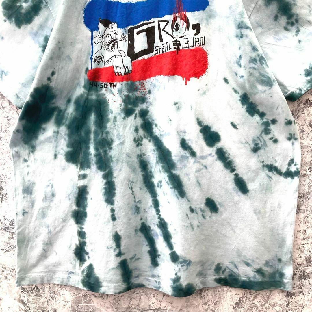 American Apparel(アメリカンアパレル)のIT123 激レアUSA製古着アメリカンアパレルデカロゴタイダイ柄半袖Tシャツ メンズのトップス(Tシャツ/カットソー(半袖/袖なし))の商品写真