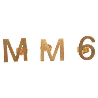 MM6 - MM6 Maison Margiela エムエムシックスメゾンマルジェラ 15AW ロゴデザイン ピアス ゴールド S41VG0004