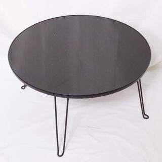 ●●● 不二貿易　カラー丸テーブル　折りたたみテーブル　ブラック　③(折たたみテーブル)