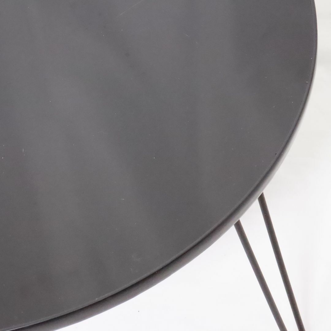 ●●● 不二貿易　カラー丸テーブル　折りたたみテーブル　ブラック　④ インテリア/住まい/日用品の机/テーブル(折たたみテーブル)の商品写真