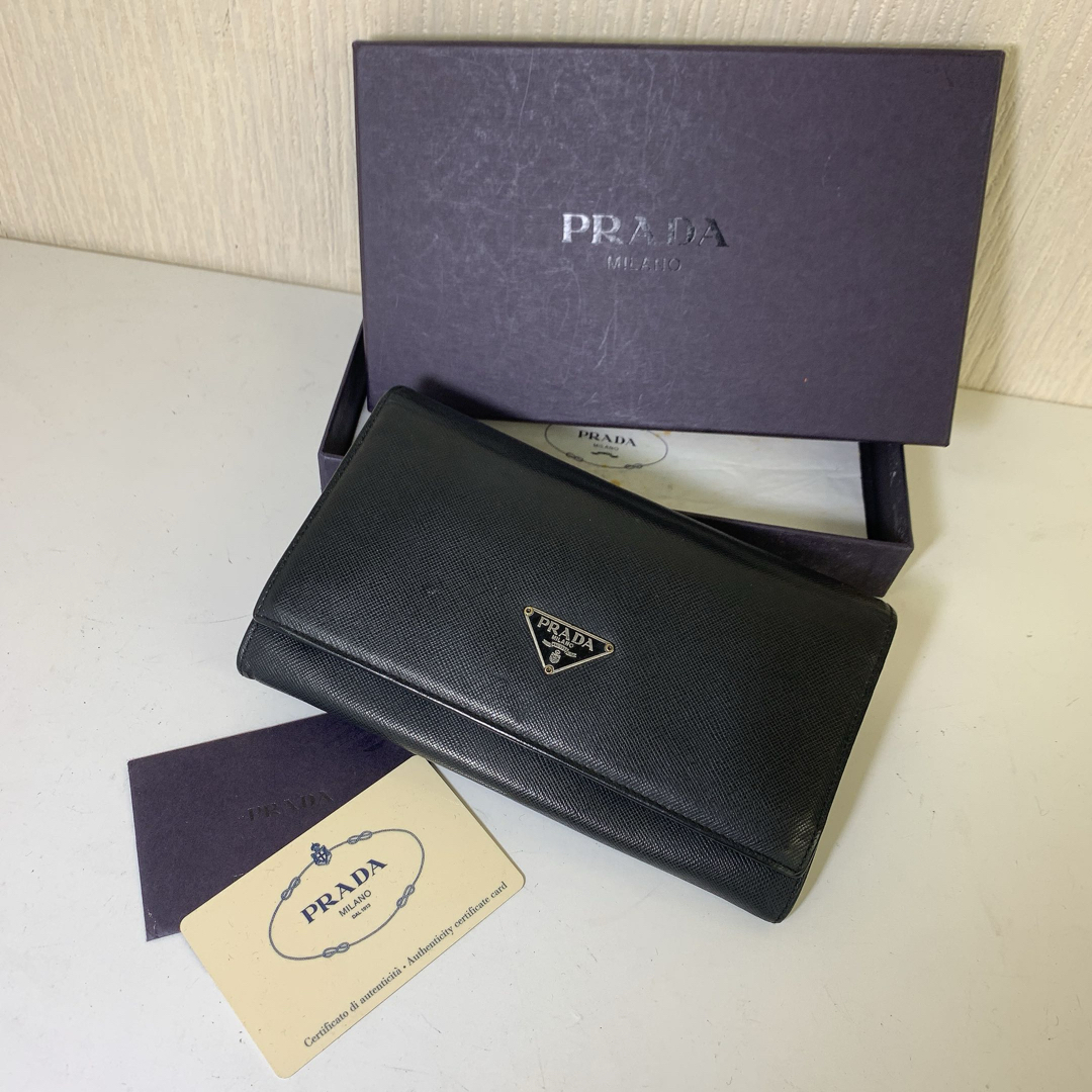 PRADA(プラダ)のＭ　PRADA サフィアーノ レザー長財布 ブラック レディースのファッション小物(財布)の商品写真