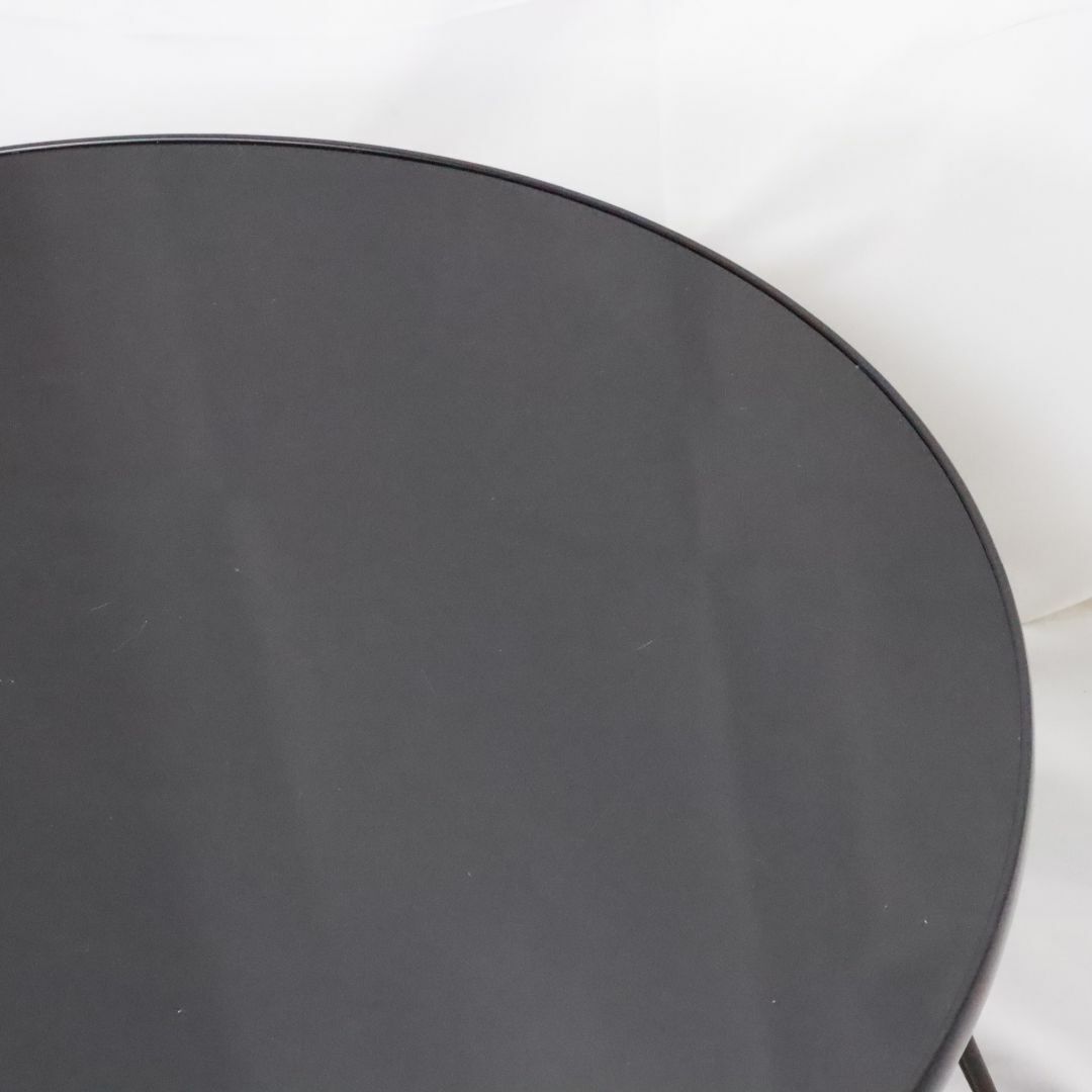●●● 不二貿易　カラー丸テーブル　折りたたみテーブル　ブラック　⑤ インテリア/住まい/日用品の机/テーブル(折たたみテーブル)の商品写真