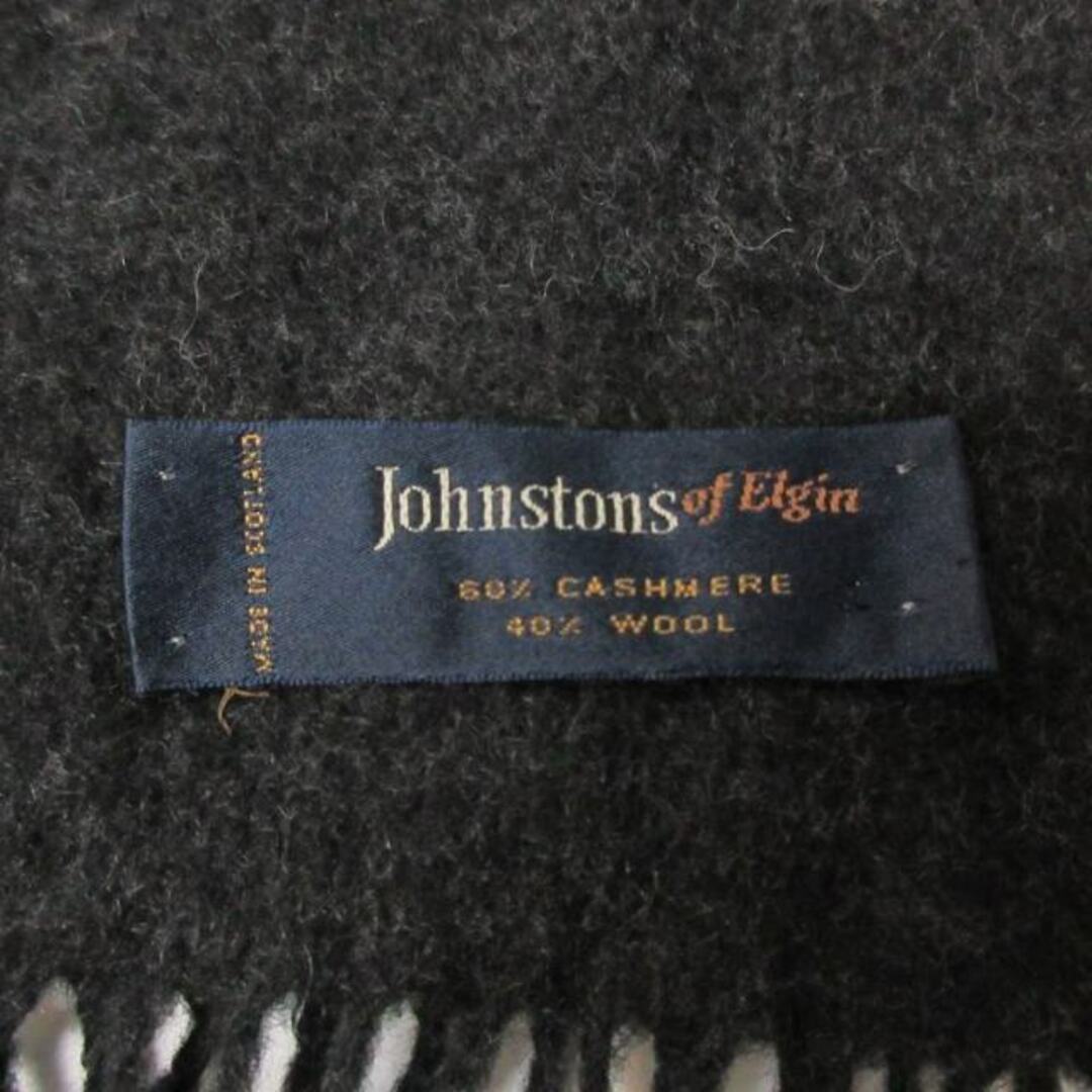 ジョンストンズオブエルガン マフラー ストール フリンジ カシミヤ ウール混 黒 メンズのファッション小物(マフラー)の商品写真