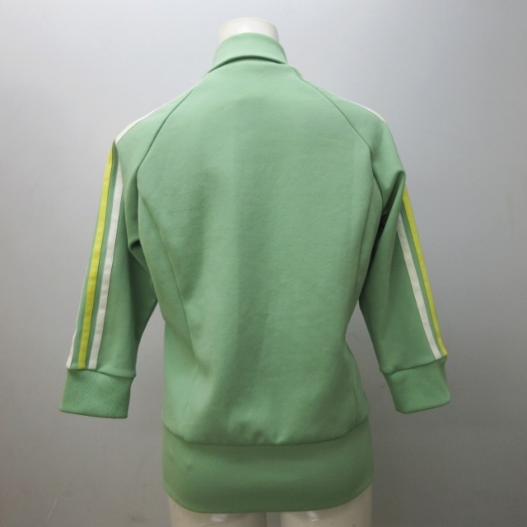 adidas(アディダス)のアディダス トラックジャケット ジャージ 長袖 ロゴ ライン 薄緑 L レディースのジャケット/アウター(ブルゾン)の商品写真