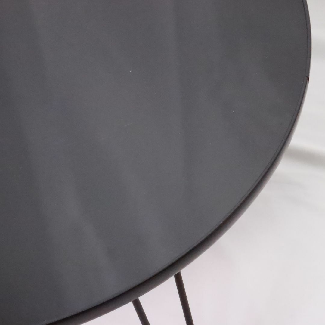 ●●● 不二貿易　カラー丸テーブル　折りたたみテーブル　ブラック　⑥ インテリア/住まい/日用品の机/テーブル(折たたみテーブル)の商品写真