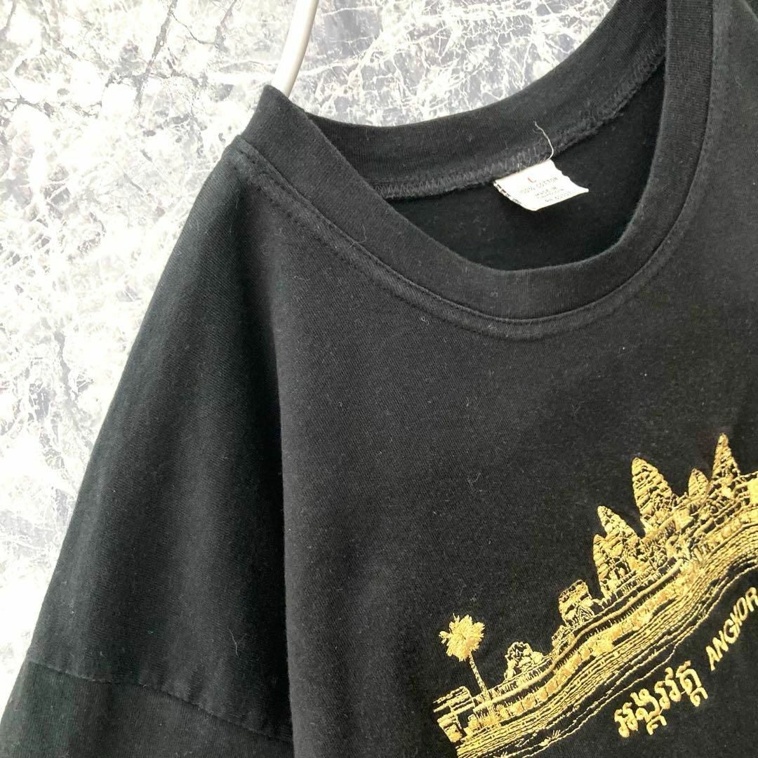 VINTAGE(ヴィンテージ)のIT111 入手困難US古着世界遺産アンコールワット刺繍激レアTシャツ8090s メンズのトップス(Tシャツ/カットソー(半袖/袖なし))の商品写真