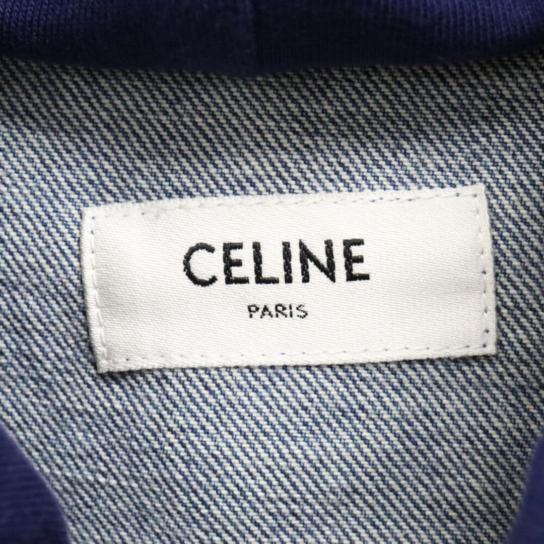celine(セリーヌ)のCELINE セリーヌ 22AW ウォッシュデニムフードロゴデニムジャケット インディゴ 2Q550930F メンズのジャケット/アウター(Gジャン/デニムジャケット)の商品写真