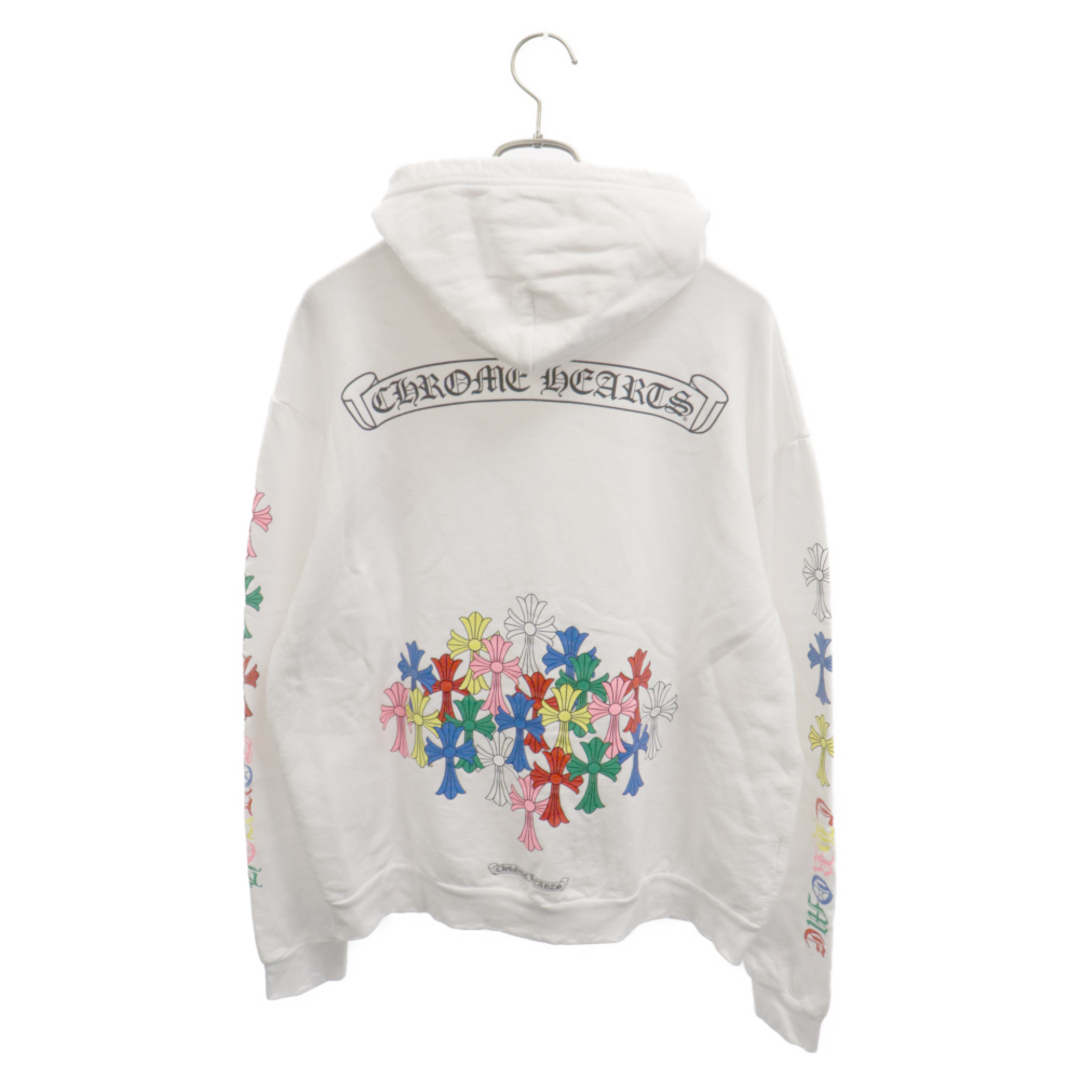 Chrome Hearts(クロムハーツ)のCHROME HEARTS クロムハーツ MLTCOL CEM CRS HD PLVR マルチカラーセメタリークロスプリントパーカー ホワイト M メンズのトップス(パーカー)の商品写真