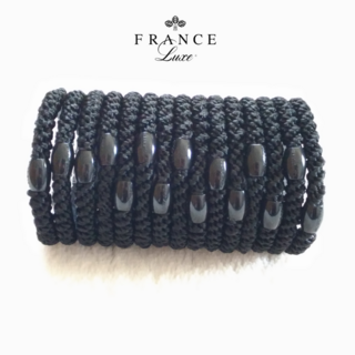 France Luxe - フランス ラックス L. Erickson ポニーテールチューブ ヘアゴム 黒
