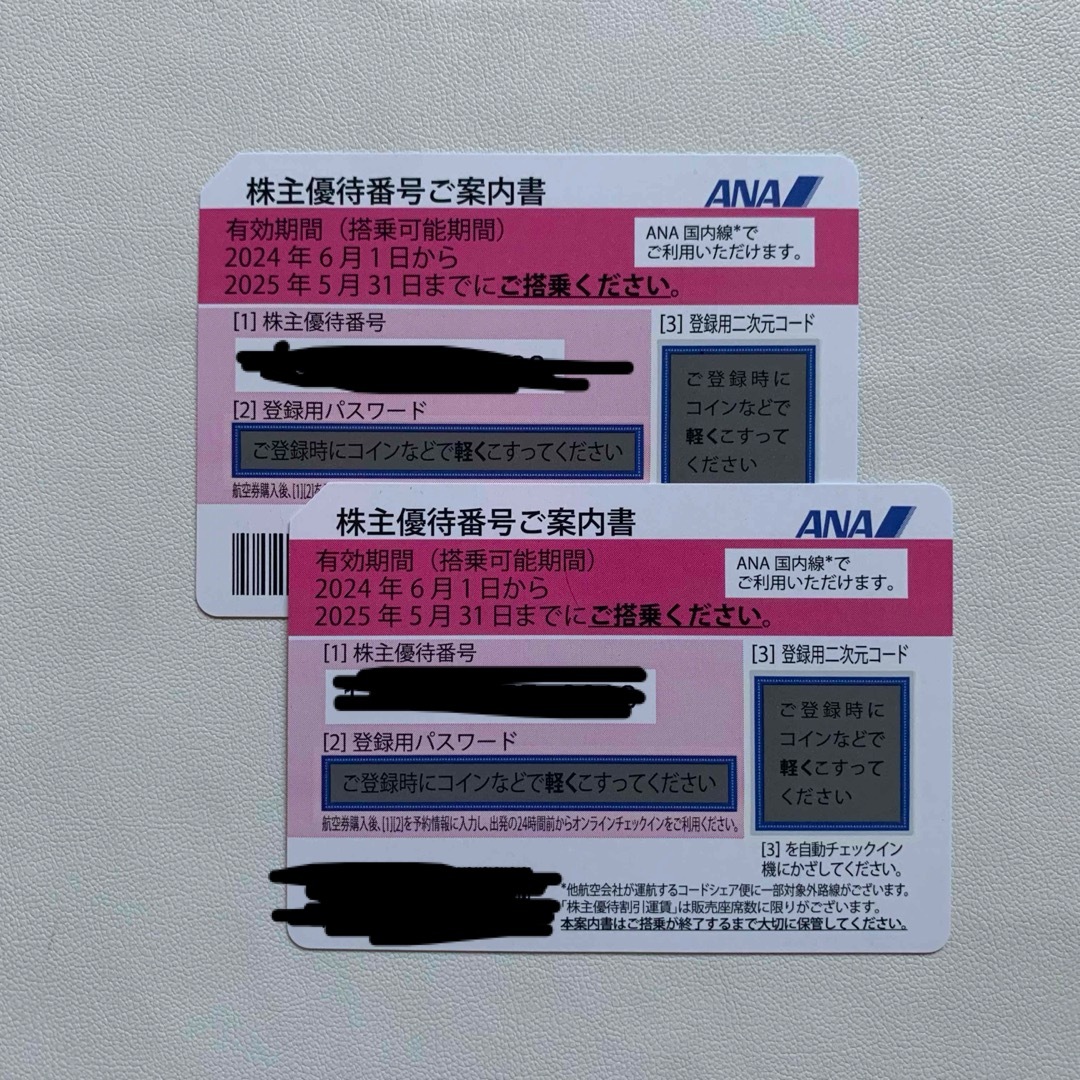 ANA(全日本空輸)(エーエヌエー(ゼンニッポンクウユ))のANA株主優待券 2枚　 チケットの優待券/割引券(その他)の商品写真