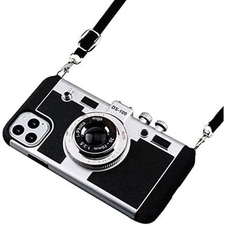 【人気商品】iPhone 14 ケース カメラ風　ネックストラップ付き (モバイルケース/カバー)