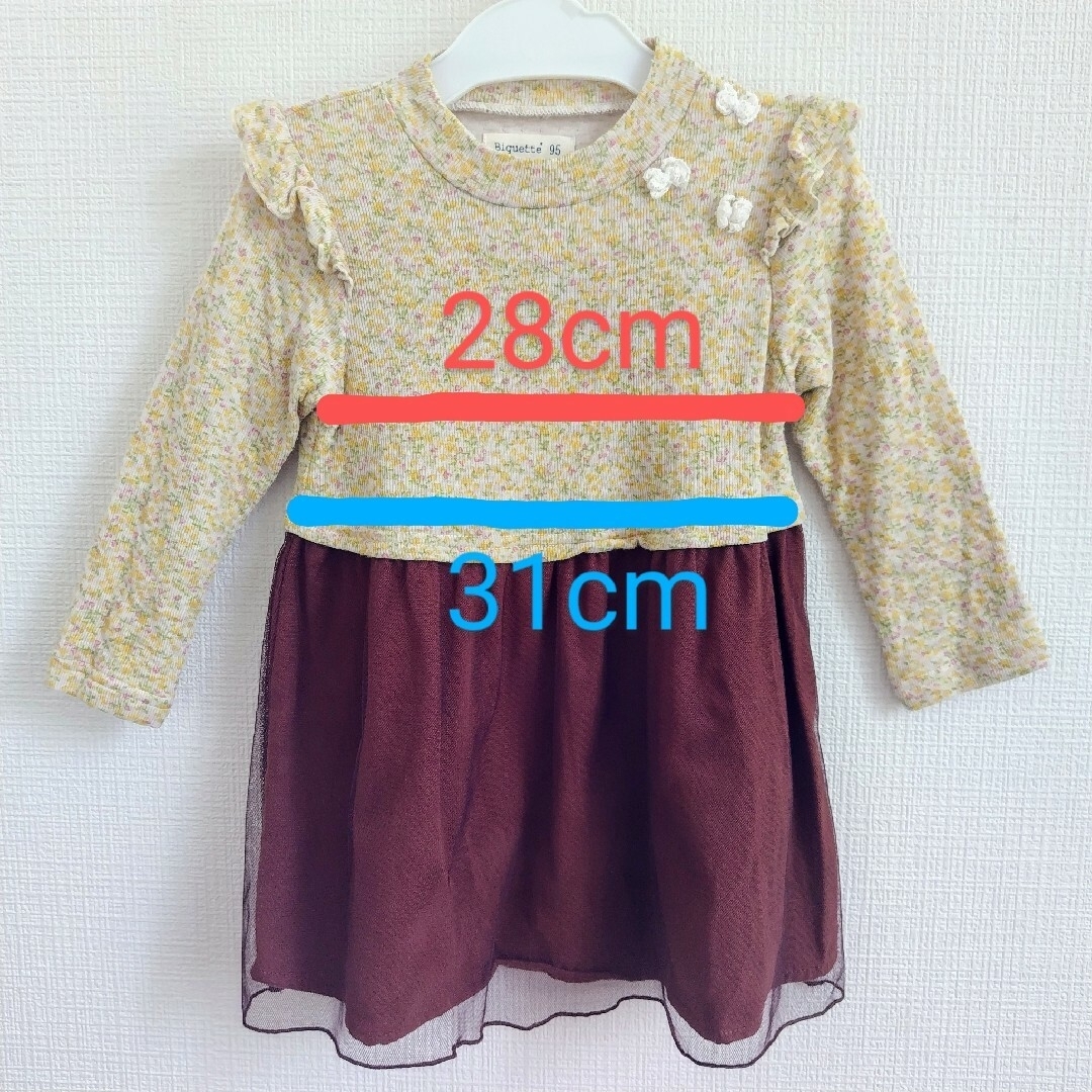 Biquette(ビケット)のワンピース　95 キッズ/ベビー/マタニティのキッズ服女の子用(90cm~)(ワンピース)の商品写真