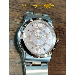 シチズン(CITIZEN)のAE48　シチズン・ウィッカ　ソーラー時計　稼働品　パープル文字盤(腕時計)