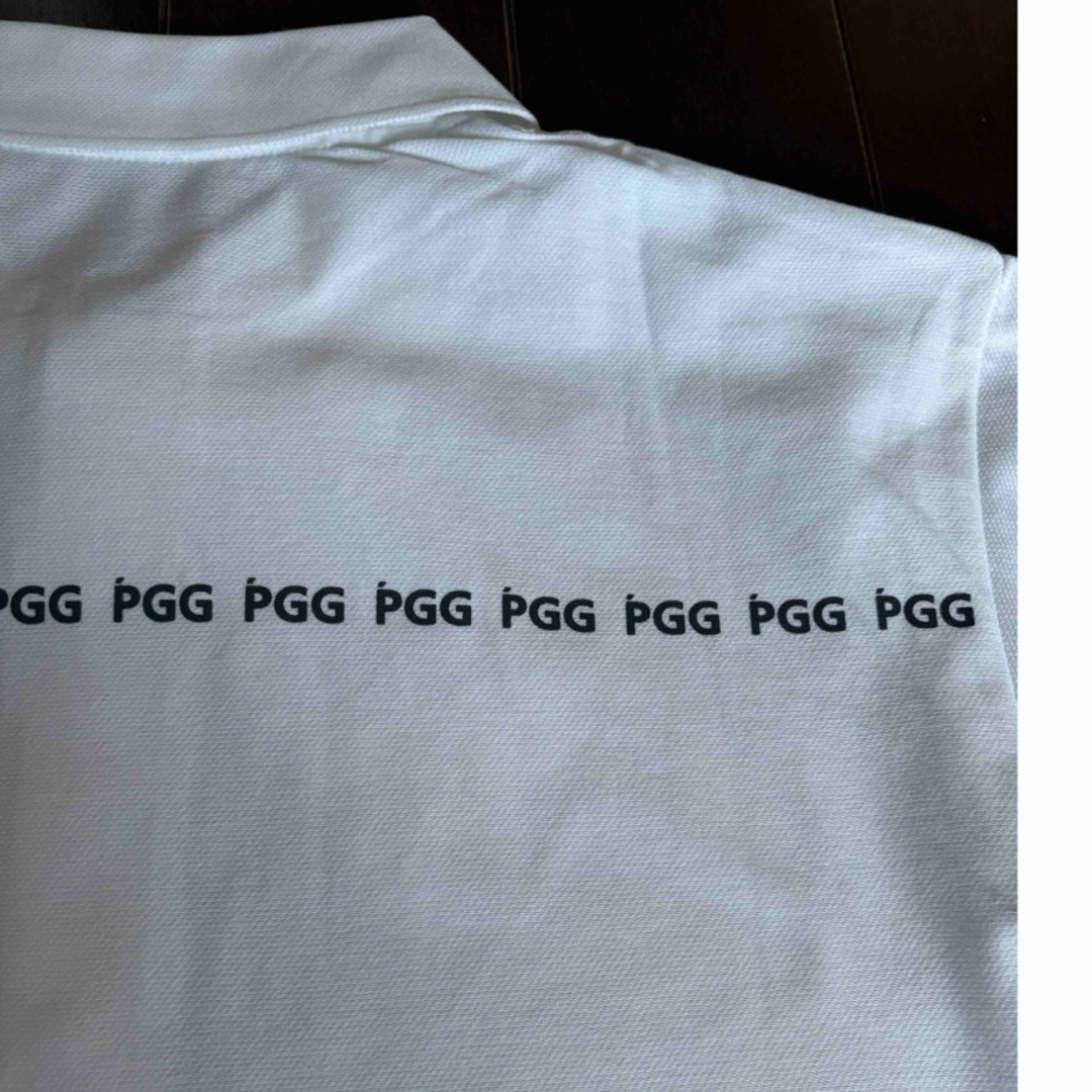 PEARLY GATES(パーリーゲイツ)のパーリーゲイツPGGデニムライクポロシャツ白サイズ5 メンズのトップス(ポロシャツ)の商品写真